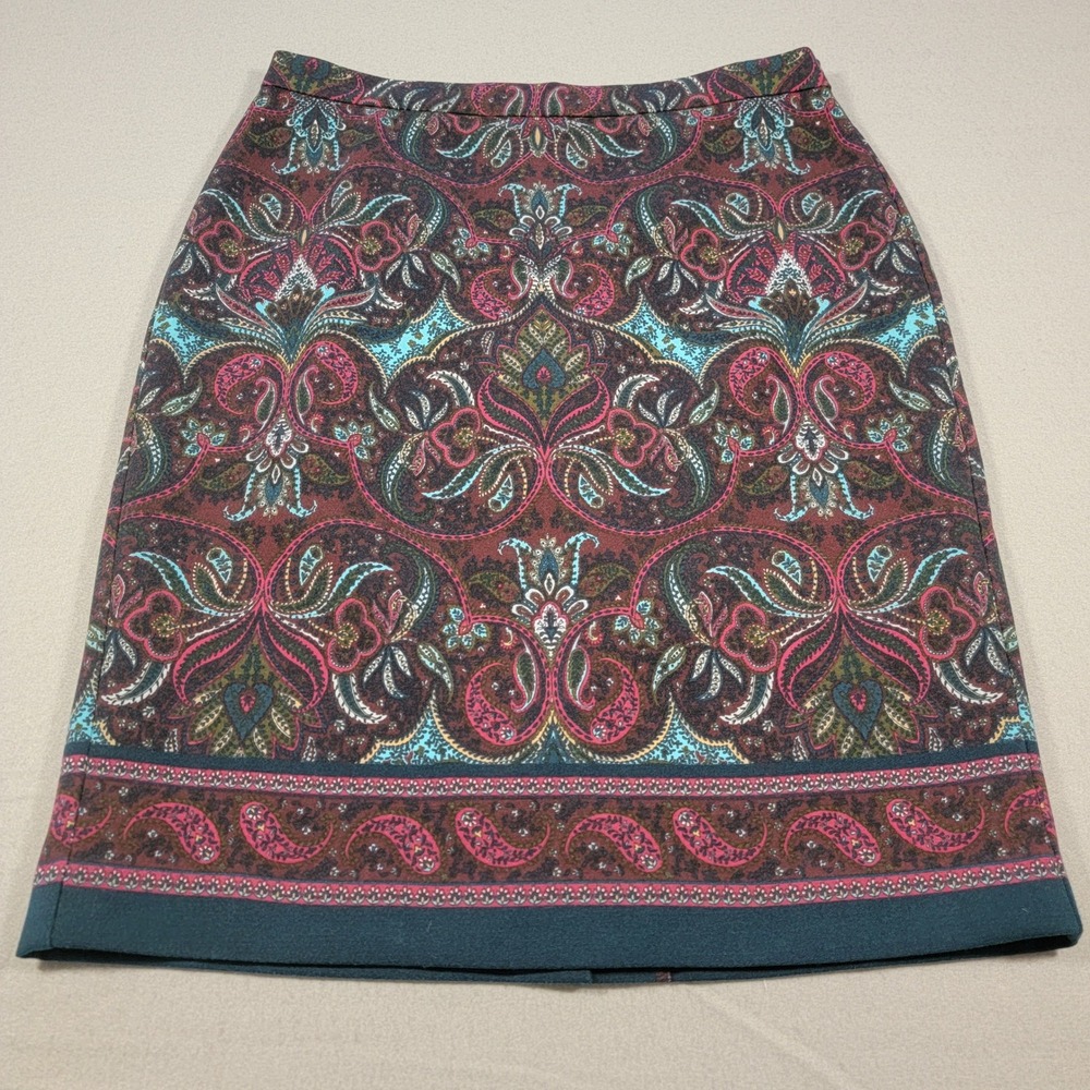 Talbots‎ Skirt Paisley Print Womens Size 6 A-Line Knee Length Multicolor Lined